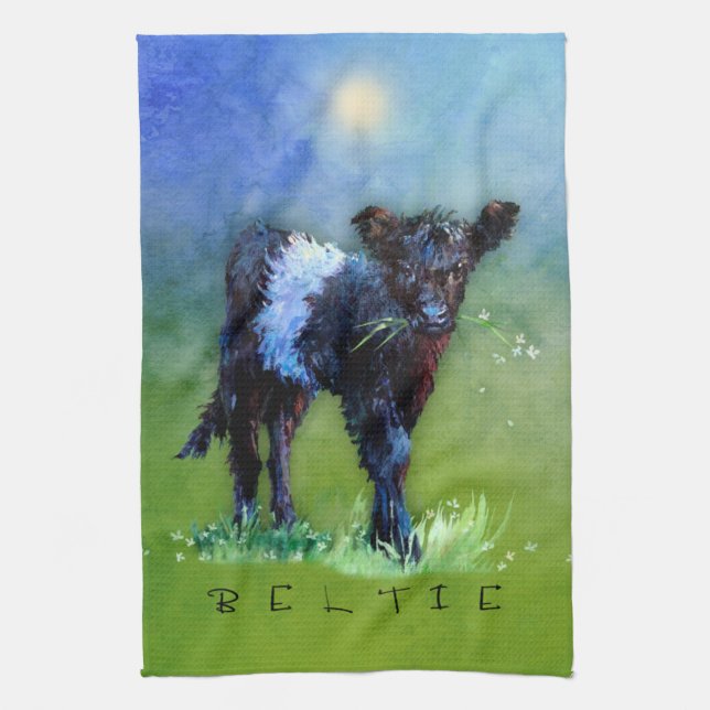 Belted Gallaway “Beltie” Tea Towel (Vertical)