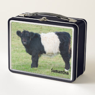 Belted Galloway Calf Metal Lunchbox