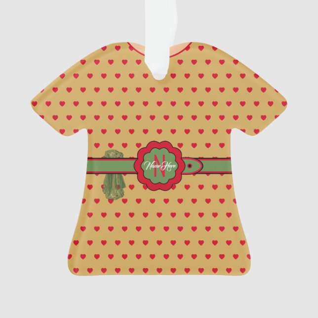 Belted Golden Figurine Christmas Party Dress Ornament (Front)