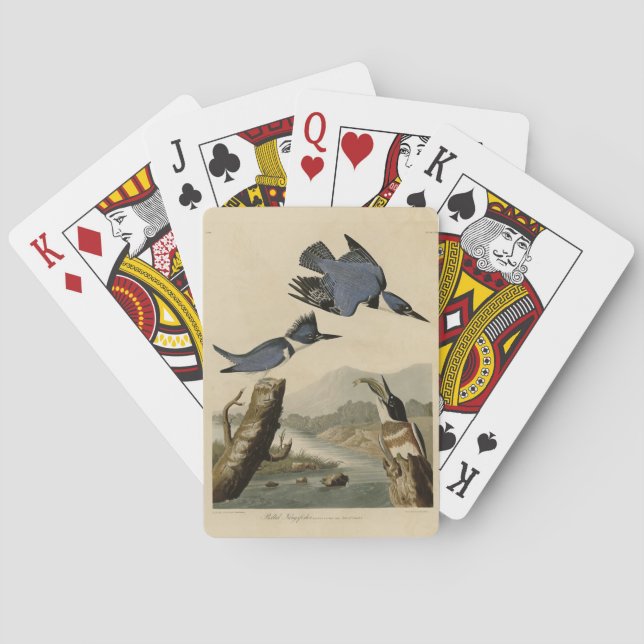 Belted Kingfisher from Audubon's Birds of America Playing Cards (Back)
