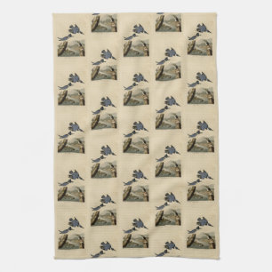 Belted Kingfisher from Audubon's Birds of America Tea Towel