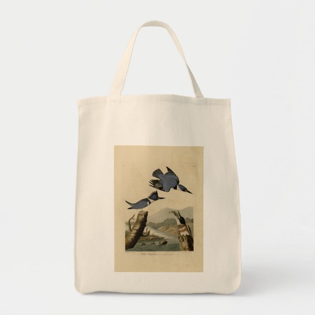 Belted Kingfisher from Audubon's Birds of America Tote Bag (Front)