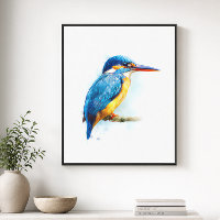 Belted Kingfisher Watercolor Artwork