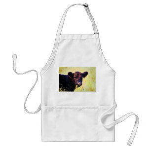 Beltie Cow Watercolor Painting Belted Galloway Art Standard Apron