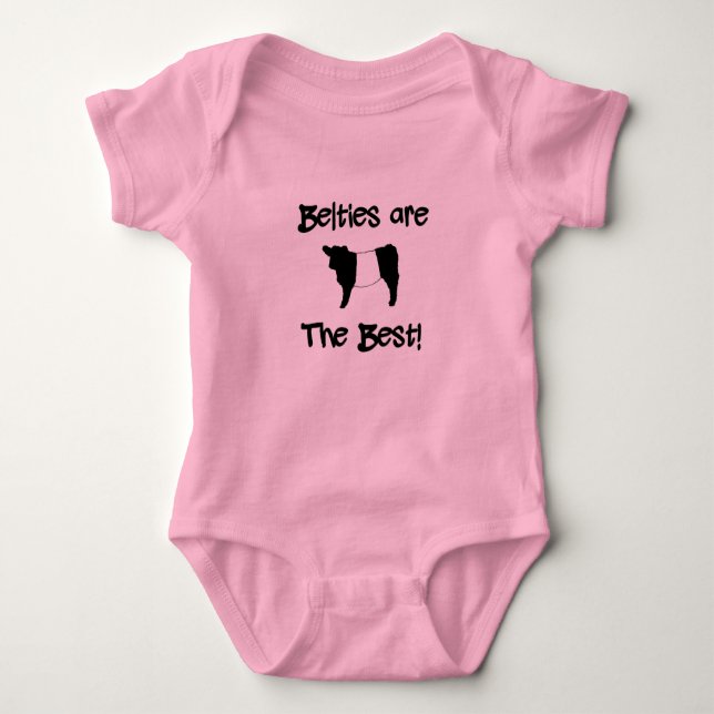 Belties are the Best Gorgeous Belted Galloway Cow Baby Bodysuit (Front)
