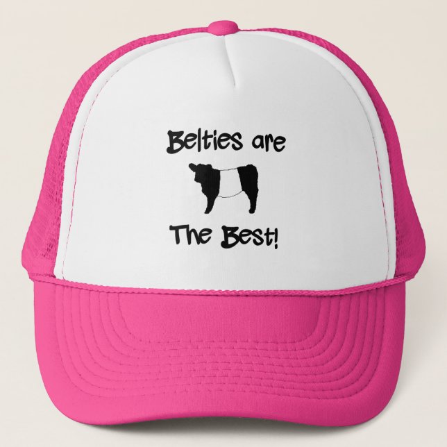 Belties are the Best Gorgeous Belted Galloway Cow Trucker Hat (Front)