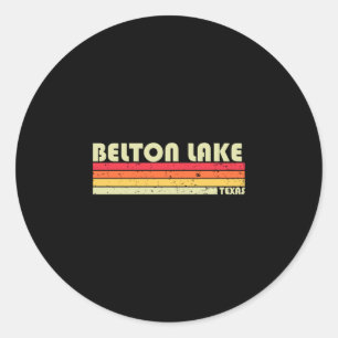 Belton lake texas funny fishing camping summer classic round sticker