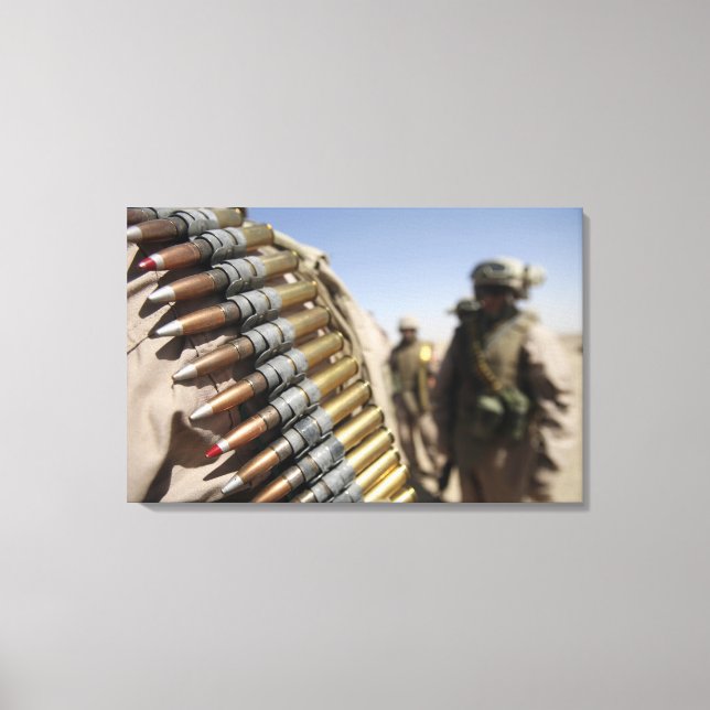 Belts of 50-calibre ammunition canvas print (Front)
