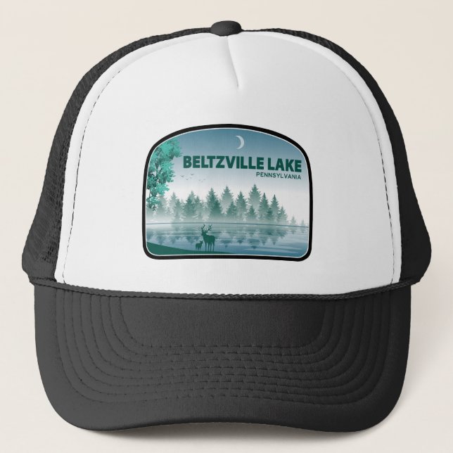 Beltzville Lake Pennsylvania Deer Trucker Hat (Front)