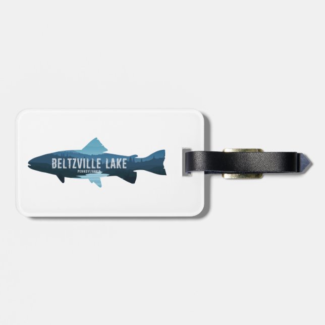 Beltzville Lake Pennsylvania Fish Luggage Tag (Back Horizontal)