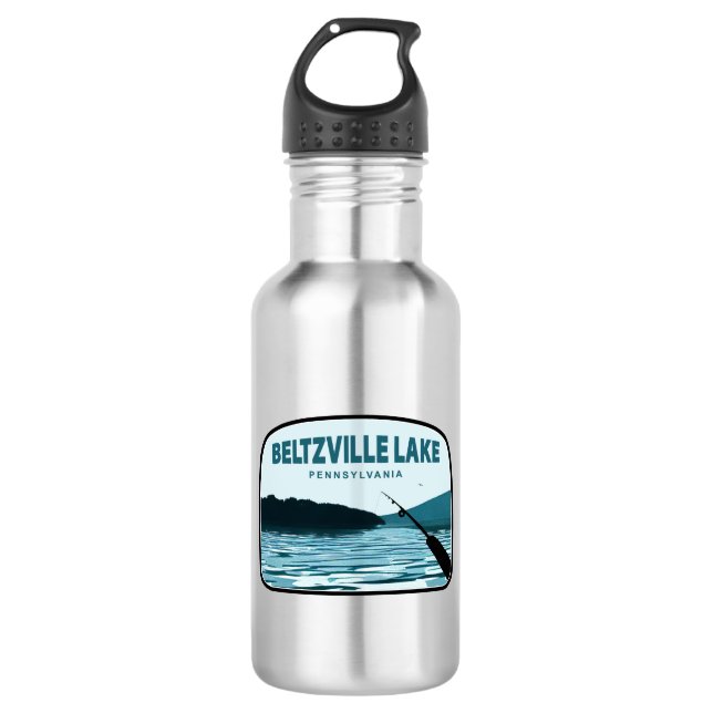 Beltzville Lake Pennsylvania Fishing Rod 532 Ml Water Bottle (Front)