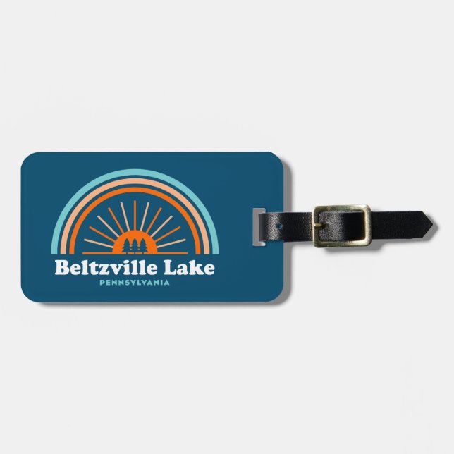 Beltzville Lake Pennsylvania Rainbow Luggage Tag (Front Horizontal)
