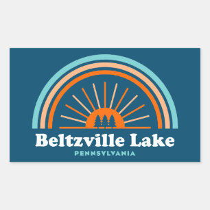 Beltzville Lake Pennsylvania Rainbow Rectangular Sticker