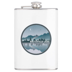Beltzville Lake Pennsylvania Reflection Hip Flask