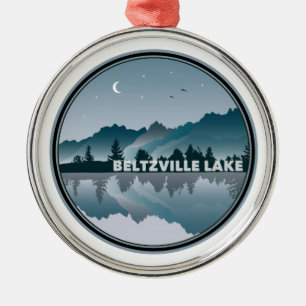 Beltzville Lake Pennsylvania Reflection Metal Tree Decoration