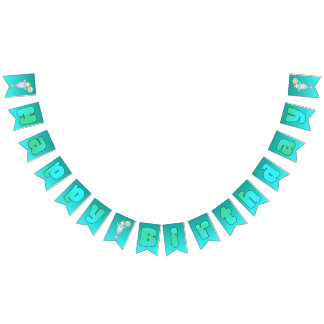 Beluga Boo Happy Birthday Bunting Banner 