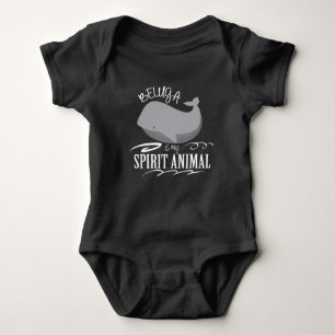 Beluga is my Spirit Animal Sweet Beluga whale Gift Baby Bodysuit