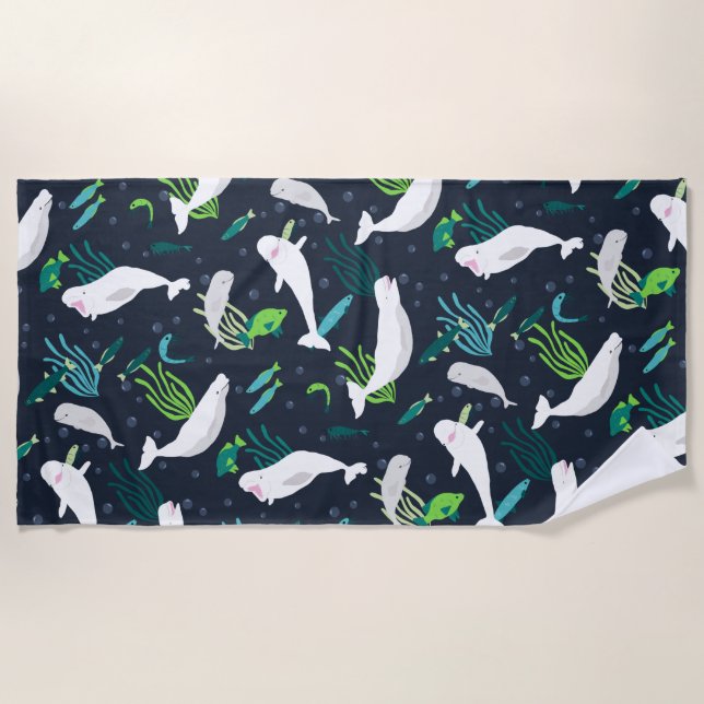 Beluga Party Beach Towel (Front)