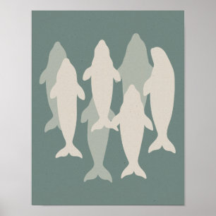Beluga Pod Illustrated Poster