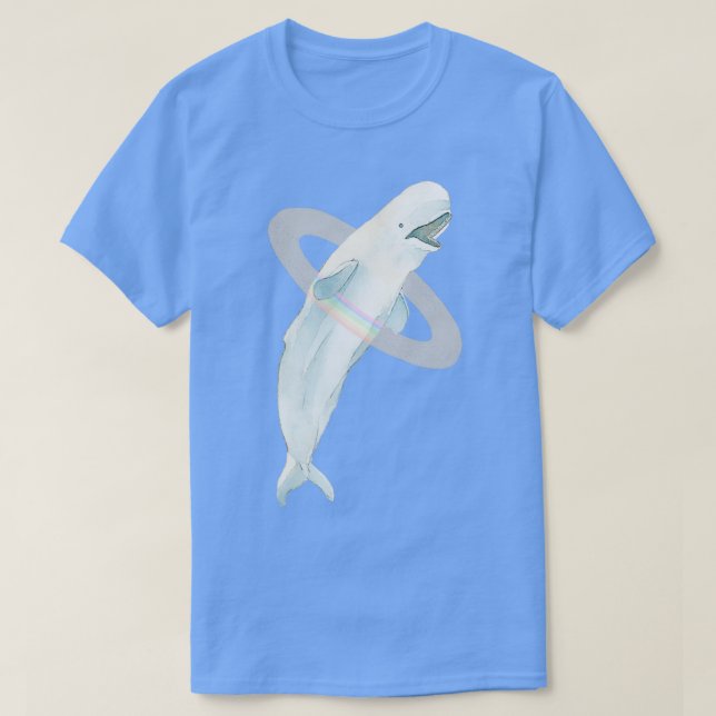 Beluga Rainbow Whale T-Shirt (Design Front)