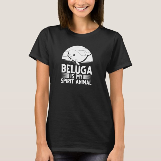 Beluga Whale Baby Animal Pul Hoodie T-Shirt (Front)