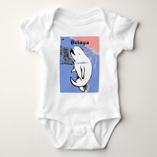 Beluga Whale Baby Bodysuit (Front)