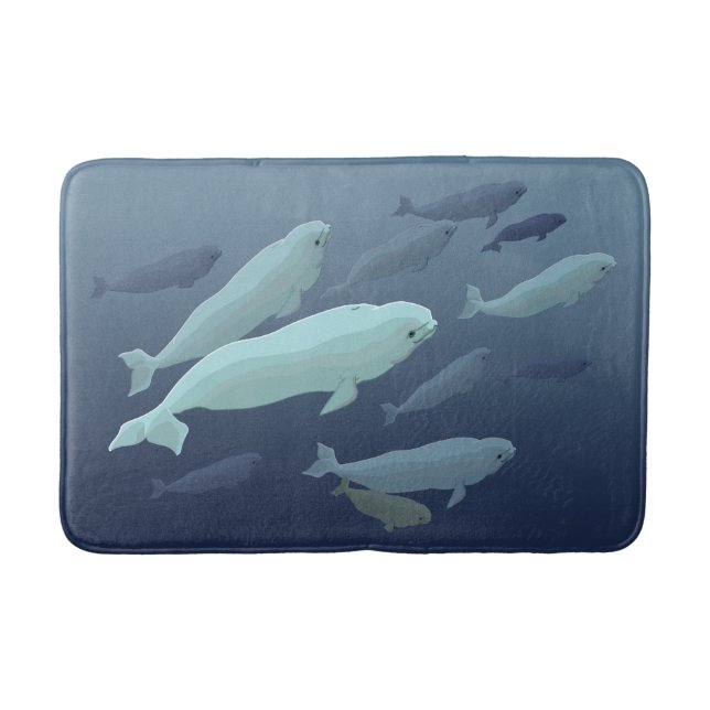 Beluga Whale Bath Mat Whale Art Bath Decor (Front)