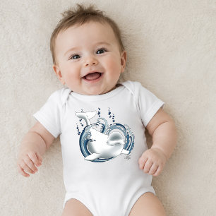 Beluga Whale Blue Baby Bodysuit