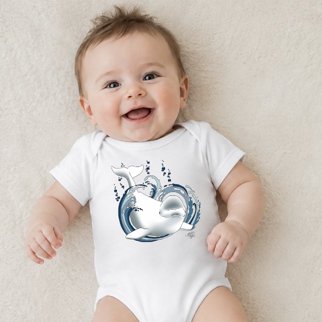 Beluga Whale Blue Baby Bodysuit (Creator Uploaded)