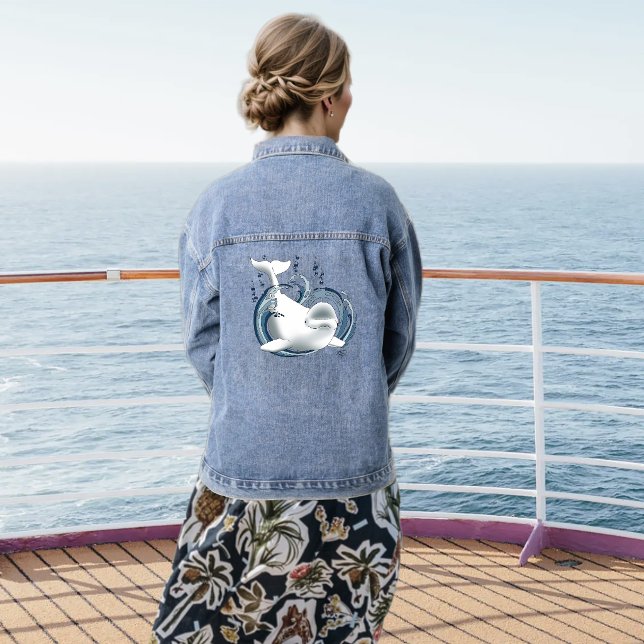Beluga Whale Blue Denim Jacket (Creator Uploaded)