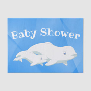 Beluga Whale Blue, White Arctic Ocean Baby Tissue Paper