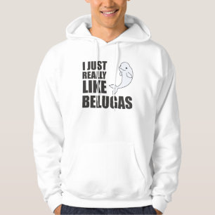 Beluga Whale Cute Animals For Kids Hoodie