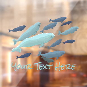 Beluga Whale Decal Custom Whale Art Window Cling