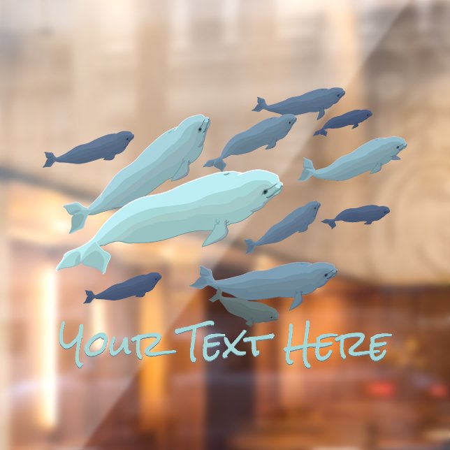 Beluga Whale Decal Custom Whale Art Window Cling (Sheet 2)