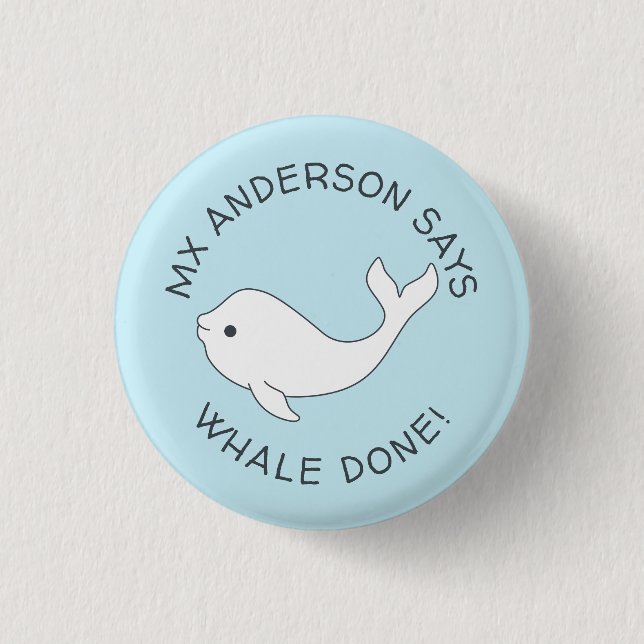 Beluga Whale Done Button (Front)