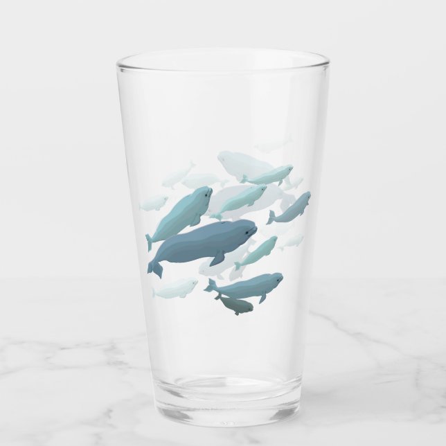 Beluga Whale Glass Whales Glasses Personalise (Front)