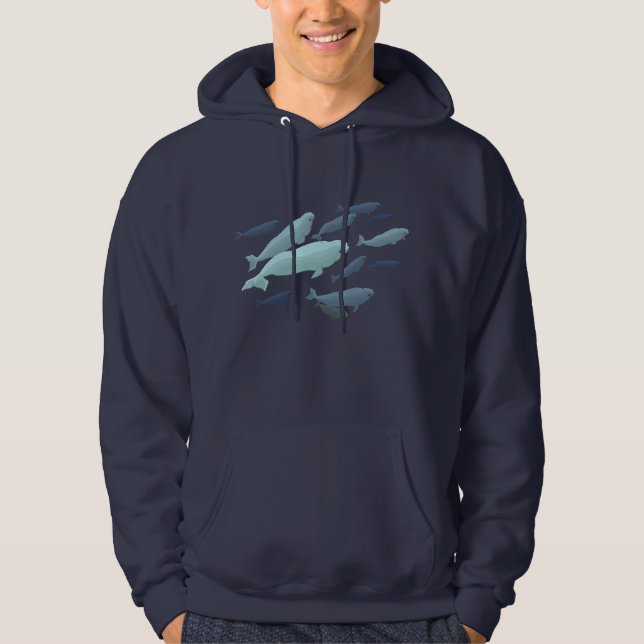 Beluga Whale Hoodie Unisex Cute Whale Art Shirts (Front)