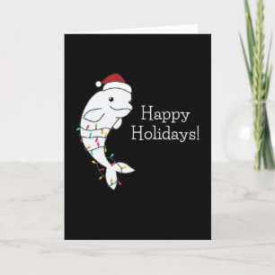 Beluga Whale Merry Christmas Winter Animals Whales Card