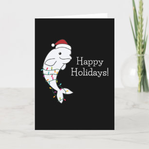 Beluga Whale Merry Christmas Winter Animals Whales Holiday Card