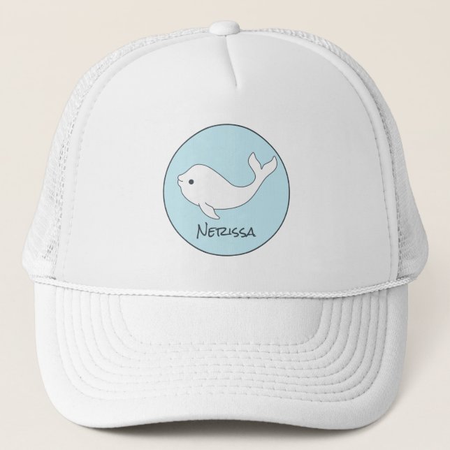 Beluga Whale Name Trucker Hat (Front)