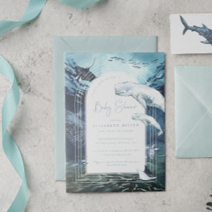 Beluga Whale Ocean Baby Shower Invitation
