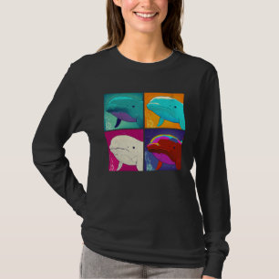 Beluga Whale Pop Illustration Colorful Animal Men T-Shirt