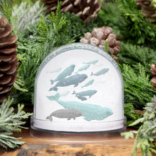 Beluga Whale Snow Globe Custom Whale Snow Globe