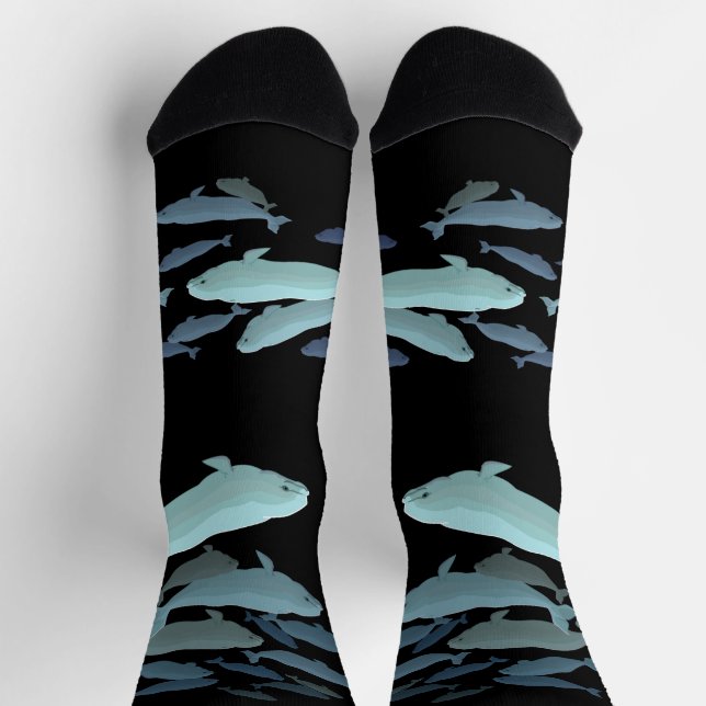 Beluga Whale Socks  Whale Art Socks Customize (Top)