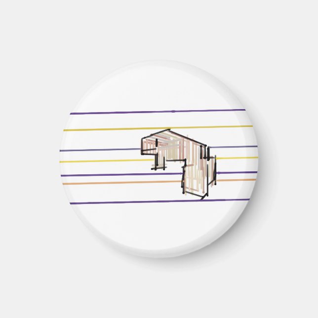 Beluga whale summer joy magnet (Front)