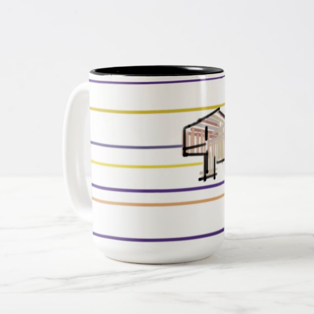Beluga whale summer joy Two-Tone coffee mug (Front Left)