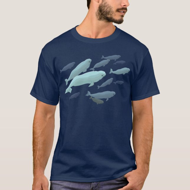 Beluga Whale T-Shirt Unisex Whale Art Shirts (Front)