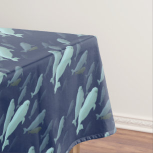 Beluga Whale Tablecloth Whale Art Tablecloth