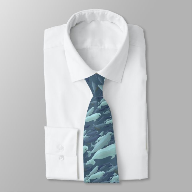 Beluga Whale Ties & Gifts Blue Whale Wildlife Ties (Tied)