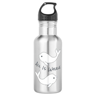 Beluga Whale Water Bottle (Dark Text)